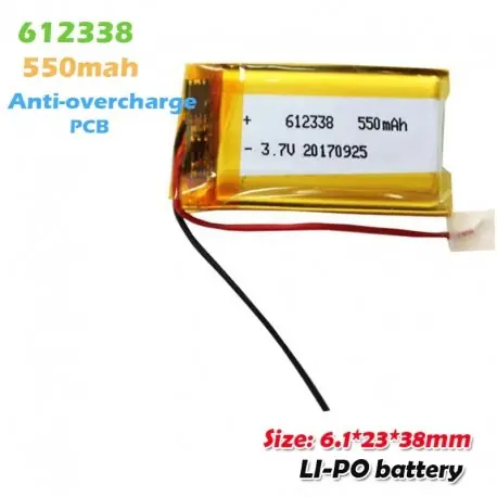 1 DB - 612338 602540 3,7 V 550 mAh újratölthető lítium polimer akkumulátor GPS MP3 MP4 telefonhoz bluetooth hangszóró Vásárlói kedvenc