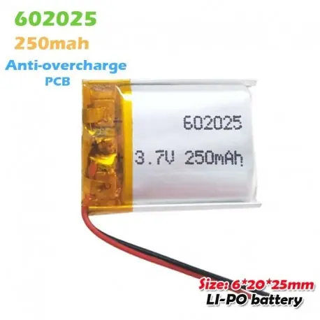 4db - 602025 3,7 V 250 mAh lítium akkumulátorok MP3 MP4 MP5 GPS PSP mobil bluetooth headset hangszóró Li-Po li ion Azonnali szállítás