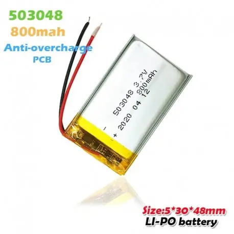 2db - 3,7 V 800 mAh újratölthető lítium polimer akkumulátor 503048 053048 MP3 MP4 MP5 DVR DVC Bluetooth hangszóró Legjobb ár