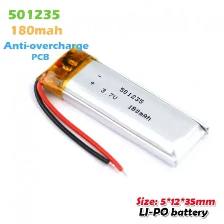 Akció 1 DB - 501235 3,7v 180mAh újratölthető lítium polimer akkumulátor MP3 MP4 GPS navigációs bluetooth headset hangszóróhoz