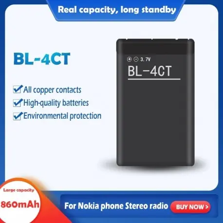Kedvezmény Névleges feszültség: 3,7 V - 3,7 V 860 mAh lítium-lítium-akkumulátor BL-4CT BL4CT BL 4CT Nokia 7210S 7310C 6700S 7230 X3