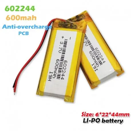 2db - 3.7v 600mAh 602244 újratölthető Li-polimer akkumulátor mp3 mp4 mp5 DVD MID PDA GPS Bluetooth hangszóró szelfi botok Outlet