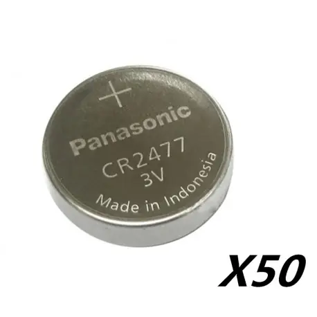 Szezonális akció 50db / tétel Új valódi Panasonic CR2477 3V CR 2477 nagyteljesítményű, magas hőmérsékletnek ellenálló gomb érmeelem