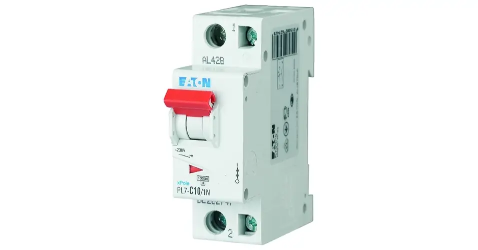 Kismegszakító 1P+N 10A C-jelleg 230V AC 10kA/60898 PL7-C10/1N EATON Újdonság