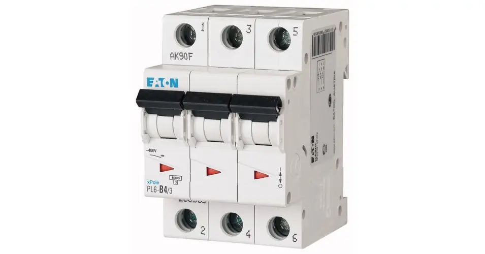 Vedd meg most Kismegszakító 3P 4A C-jelleg 400V AC 6kA/60898 PL6-C4/3 EATON