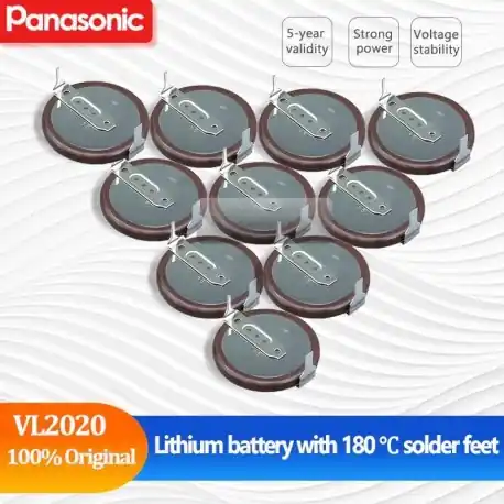 Névleges feszültség: 3V - 10 db 100 -ban eredeti Panasonic VL2020 VL 2020 újratölthető Li-ion akkumulátor 2 tűs Ne maradj le