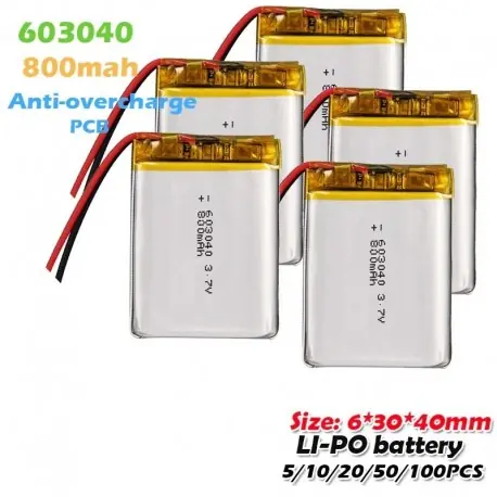 Árcsökkenés 50PCS - 603040 3,7 V 800 mAh lítium polimer akkumulátor PC-vel MP3 MP4 játék GPS DIY Bluetooth hangszóró Li-Po li ion