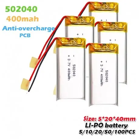 Legkelendőbb 100PCS - 502040 3,7 V 400 mAh újratölthető Li-ion polimer akkumulátor MP3 MP4 játék GPS vezetési felvevő Bluetooth