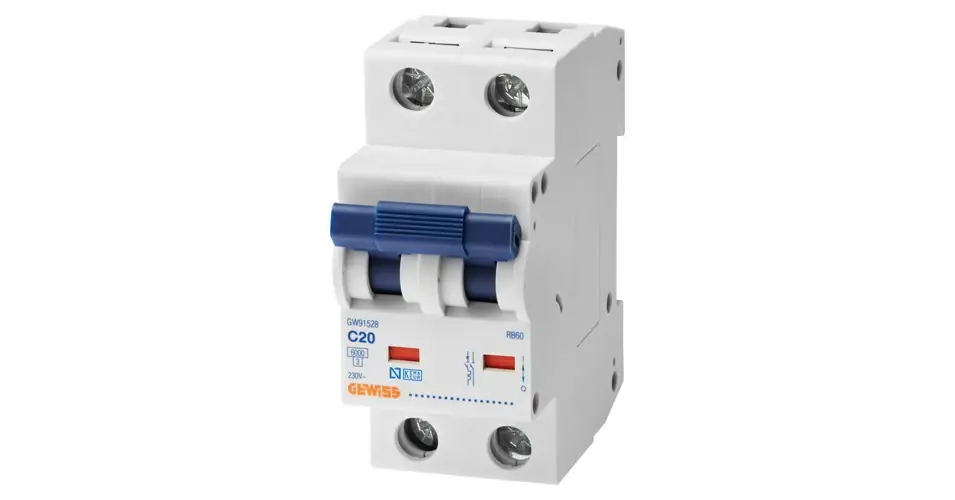 Biztonságos vásárlás Kismegszakító 1P+N 25A C-jelleg 500V AC 6kA/60898 6kA/60947 RB60 GEWISS
