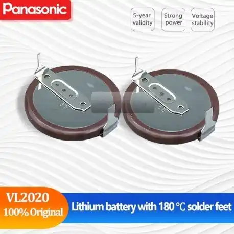 Névleges feszültség: 3V - 2db 100 -ban eredeti Panasonic VL2020 VL 2020 újratölthető Li-ion akkumulátor 2 tűs Expressz kézbesítés
