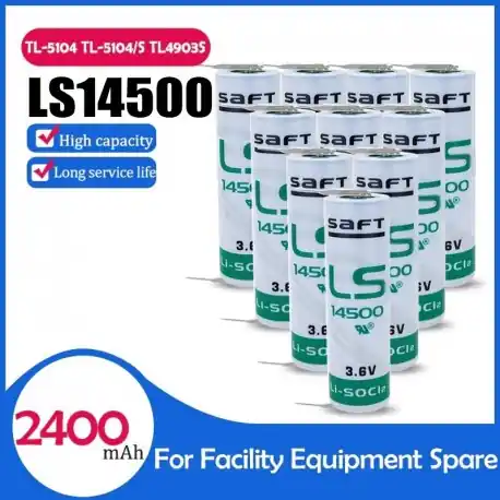 Kedvezmény 10PCS eredeti SAFT LS14500 3.6V 2400MAH AA lítium akkumulátor PLC ipari automatizálási berendezésekhez CNC gép forrasztó