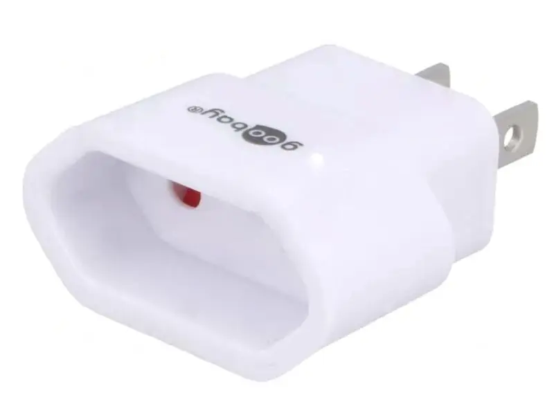Szuper akció Utazó adapter, konnektor átalakító USA - EU CEE7/16 fehér