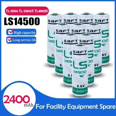 Szuper akció 10db eredeti Saft LS14500 LS 14500 ER14505 3,6V 2400mAh AA lítium elem a PLC berendezéshez Tartalékóra Száraz elem