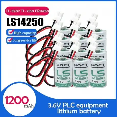 Expressz kézbesítés 12 db eredeti SAFT 3.6V LS14250 LS 14250 3.6V 1/2 AA 1 / 2AA lítium akkumulátor PLC elsődleges akkumulátorhoz dugóval TL