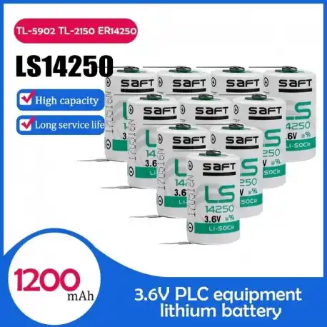 10db / tétel Eredeti SAFT LS14250 LS 14250 3,6V 1200mAh 1/2 AA 1 / 2AA lítium akkumulátor csapokkal PLC berendezésekhez CNC Akciós ár