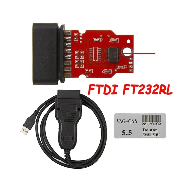 Kiváló minőségű FTDI FT232RL VAG CAN parancsnok 5.5 tűs olvasó 3.9Beta USB-OBD2 16pin odométer-korrekciós Biztonságos fizetés
