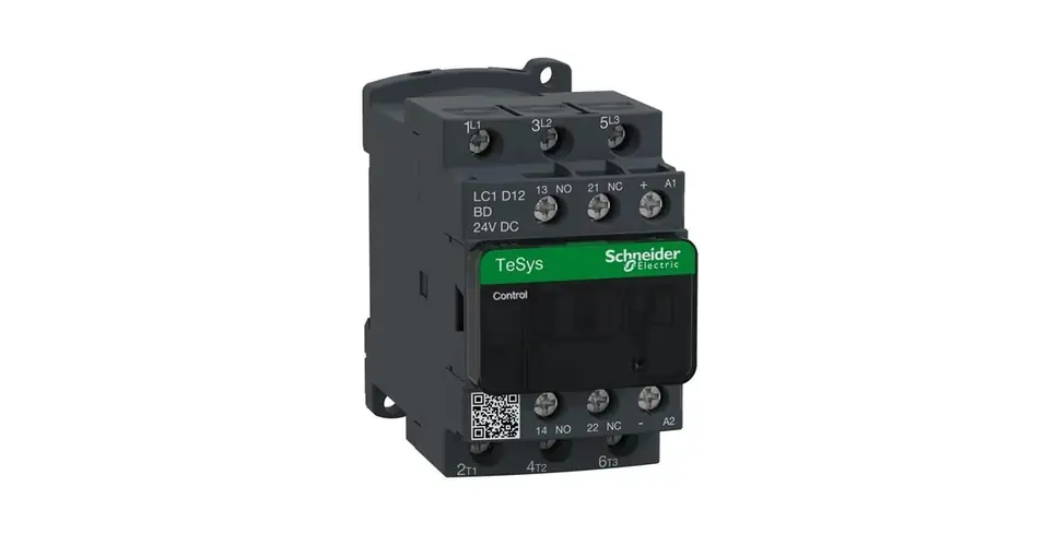 Alacsony ár Kontaktor (mágneskapcsoló) 5.5kW/400VAC-3 3-Z 24VDC 1-z 1-ny csavaros TeSys LC1-D Schneider