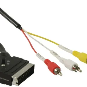 SCART - 3x RCA dugó 1,8m AV sztereó ereo audio-video kábel Szuper ajánlat