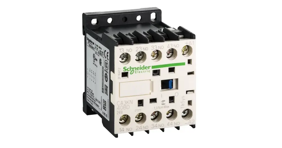 Kiárusítás Segédkontaktor (s.kapcsoló) 10A/400V 4-z 24VDC kalapsín/csavaros TeSys CA3-KN Schneider