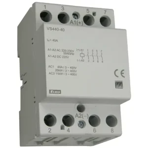 Exkluzív ajánlat Installációs kontaktor sorolható 40A 24-400V AC/DC 2-z 2-ny 230V AC/DC-műk 3mod VS440 Elko EP