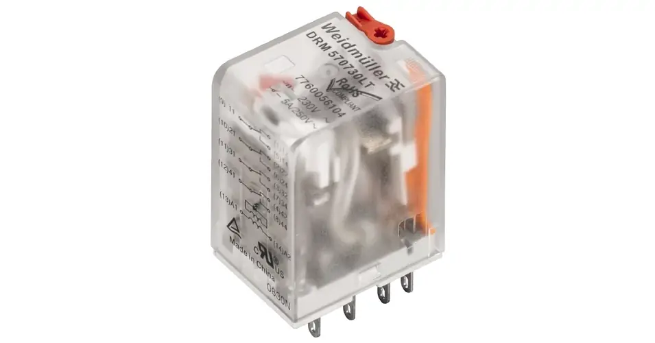 Csatolórelé 5A 4-v dugaszolós 184-253VAC monostabil IP20 DRM570730LT Weidmüller Akciós ár