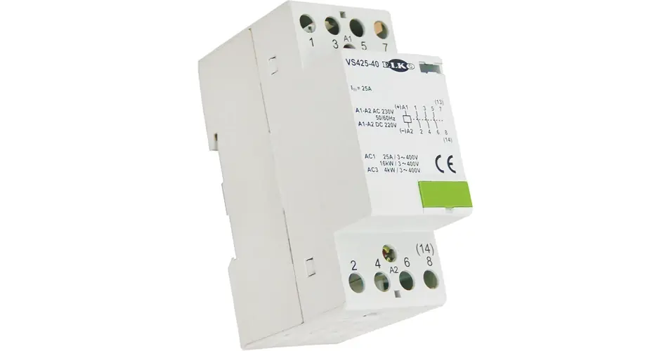 Olcsó Installációs kontaktor sorolható 25A 24-400V AC/DC 2-z 2-ny 230V AC/DC-műk 2mod VS425 Elko EP