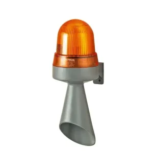 Azonnal elérhető Kürt+fényjelző 230V AC 98dB folyamatos hang folyamatos sárga LED IP65 WERMA