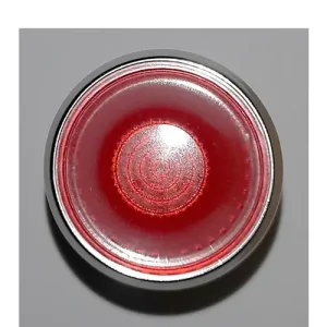 Jelzőlámpa fej F…foglalathoz kerek piros magas króm fém-előlapgyűrű IP65 L2-rt VA Elektronika Újdonság