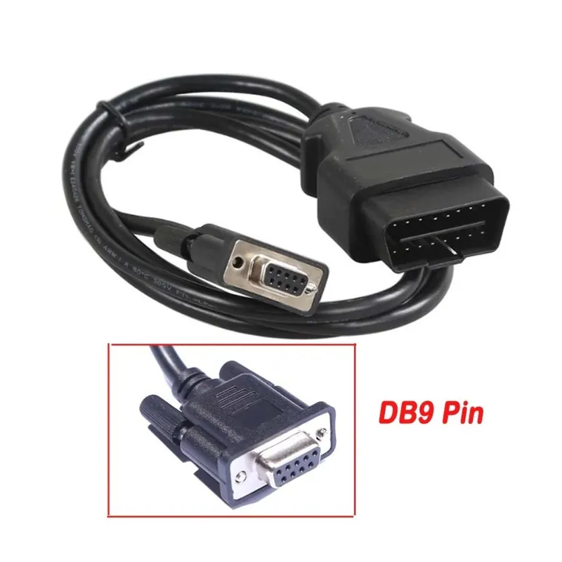 VAG 16PIN - DB9 tűs női interfész, soros RS232 OBD2 kábel, autódiagnosztikai hosszabbító csatlakozó, 16 PIN DB 9Pin, Outlet