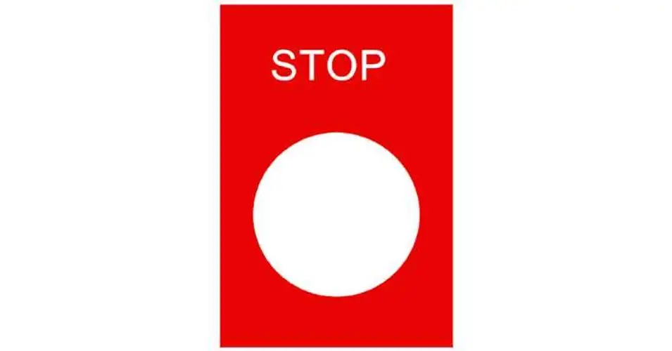 Olcsóbb Felirati tábla darukapcsolóhoz STOP piros négyszögletes-forma 30mm-sz 40mm-ma ZB2 Schneider