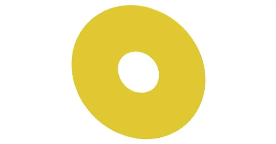 Utolsó esély Felirati tábla vészgombhoz üres üres-szimbólummal sárga kerek 75mm-külsőátmérő 3SU SIEMENS