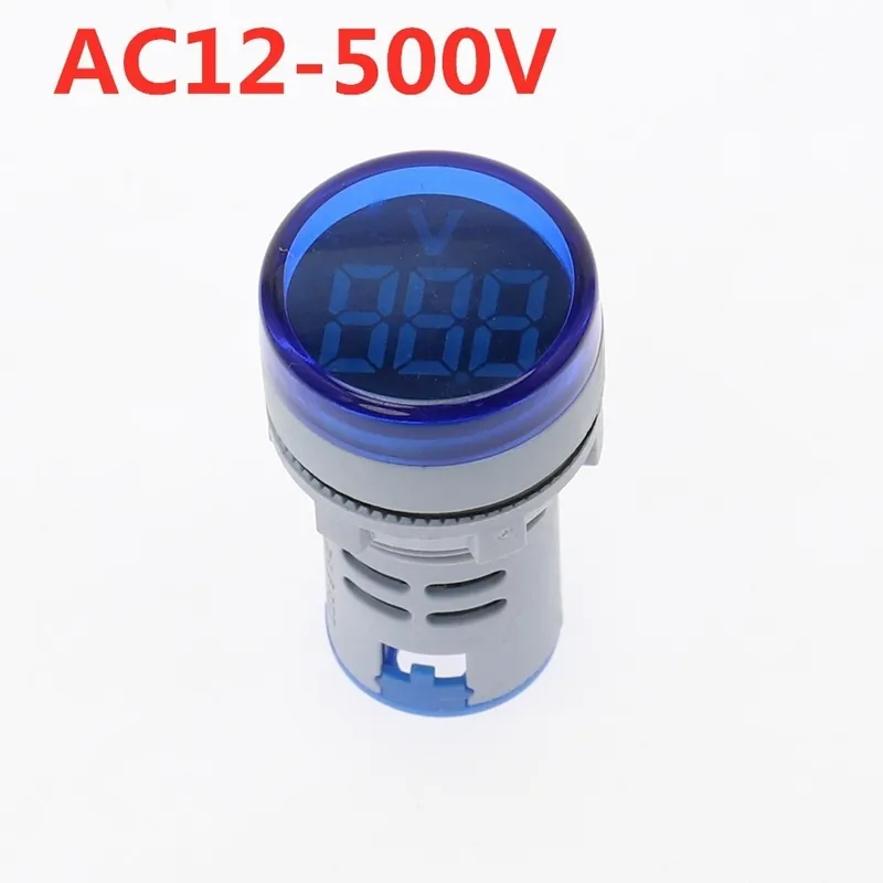 Ingyenes szállítás Szín: kék 10db - 10db DIY Mini digitális feszültségmérő 22 mm-es kerek feszültségmérő mérő monitor Tápellátás