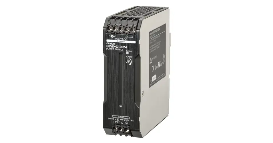 Rendeld meg most Kapcsolóüzemű DC tápegység 100-240VAC-be 90-350VDC-be 24VDC-ki 5A-ki 120W S8VK-C12024 OMRON