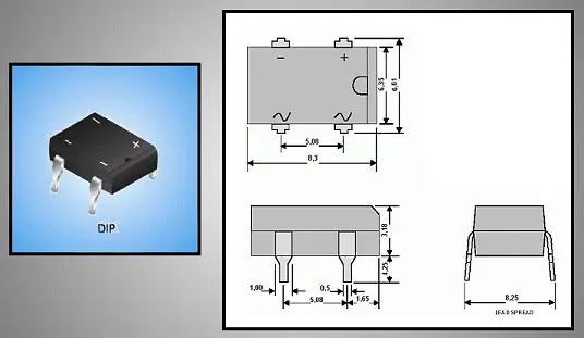 Egyenirányító diódahíd 1000V 1A p=5.08mm DB107G Exkluzív ajánlat