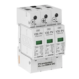 Szuper ajánlat Túlfeszültség-levezető szolár dugaszolható 3P T2 1000V/DC 40kA 3M V20-C 3-PH-1000 OBO-BETTERMANN