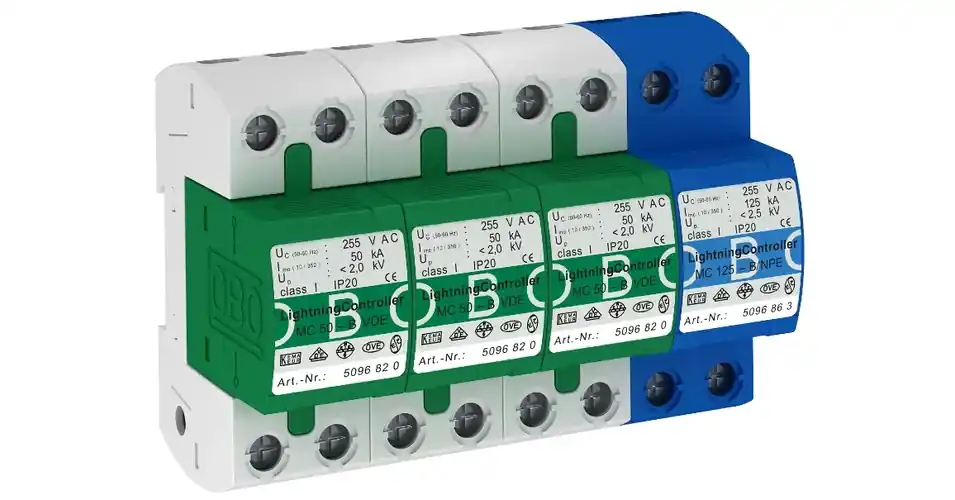 Villámáram-levezető 125kA-imp(10/350) 125kA 230V/AC 2kV 8M MC 50-B 3+1 OBO-BETTERMANN Alacsony ár