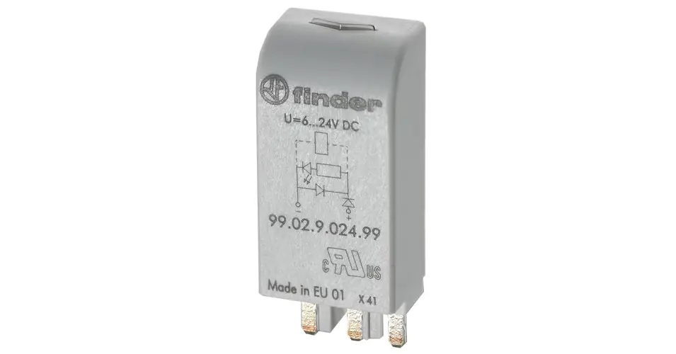 Rendeld meg most Túlfeszültségvédő modul varisztor 6-24VAC 6-24VDC AC/DC LED 99.02.0.024.98 FINDER
