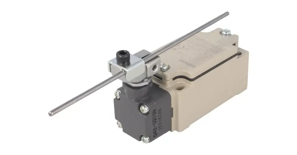 Biztonsági végálláskapcsoló fém 1ny 1z működtetőpálca 2A/AC15/230V IP67 D4B-4117N OMRON Prémium