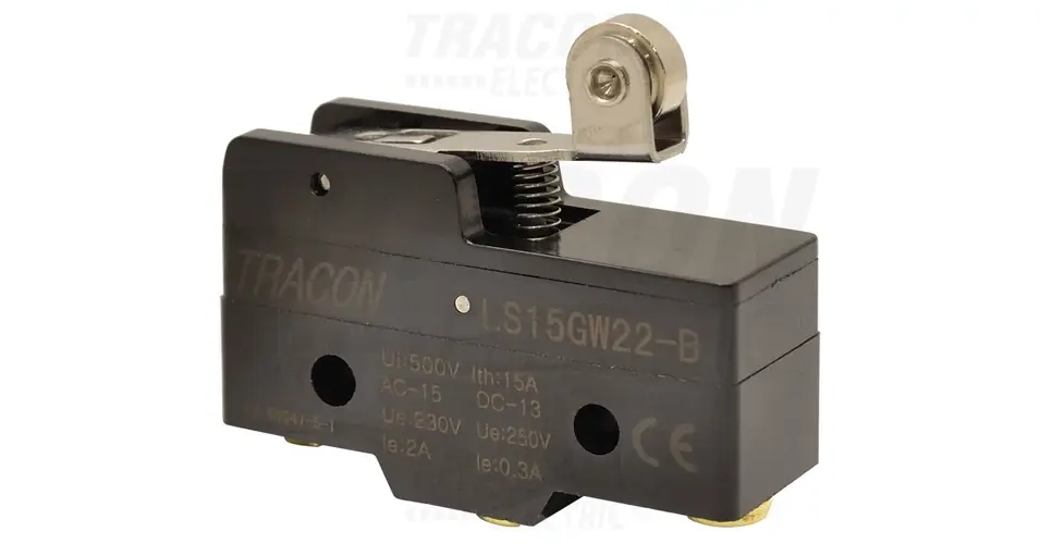 Szezonális akció Végálláskapcsoló műanyag 1v görgős kar 2A/AC15/230V IP00 csúszó érintkező LS TRACON
