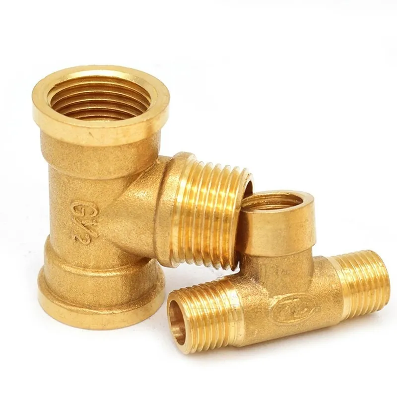Ajánlat Mérete: C - Sárgaréz csőszerelvény Apa menet 1/8" 1/4" 3/8" 1/2" BSP Tee típusú réz szerelvények