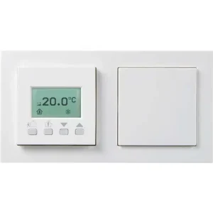 Exkluzív ajánlat Teremhőmérséklet-vezérlő RS485 Modbus süllyesztett kijelzővel fehér WRF06 LCD DO2R Gira Thermokon