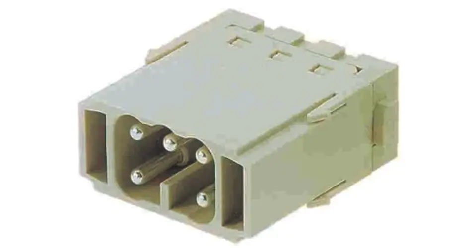 Kiárusítás Ipari csatlakozó betét modul apa 5P 16A 400V rugószorításos csapos Han 5MOD ES HARTING