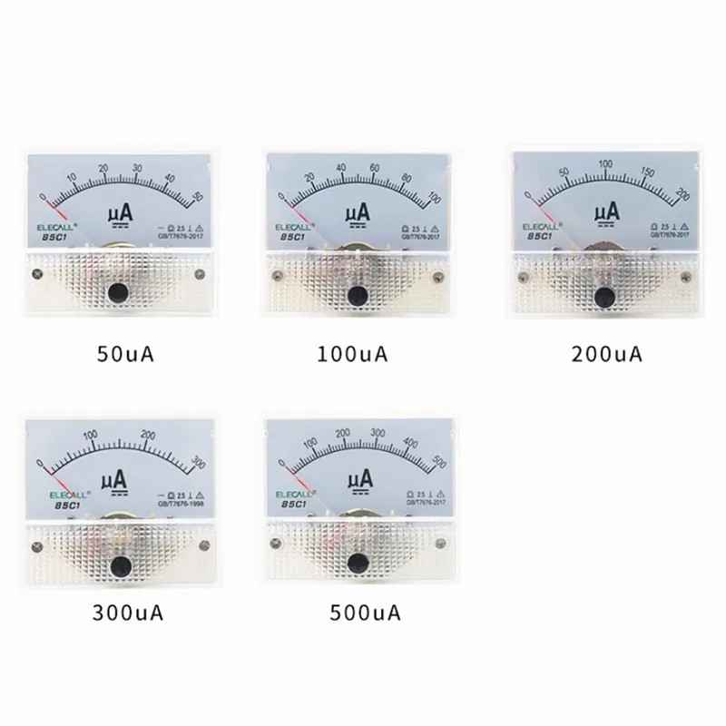 Szezonális akció Mérési tartomány: 50uA - 1 db DC műanyag analóg mutató ampermérő Ampermérő panel 50uA 100uA 200uA 300uA 500uA
