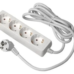 Hosszabbító kapcsoló nélküli, SCHUKO, 4-ES, 3M, MAX. 3500W, IP20, 220-240V/AC Azonnal elérhető