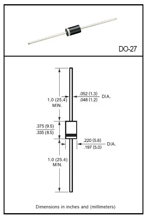 Prémium Dióda 1300V 3A/200Ap 3uS GI BY255