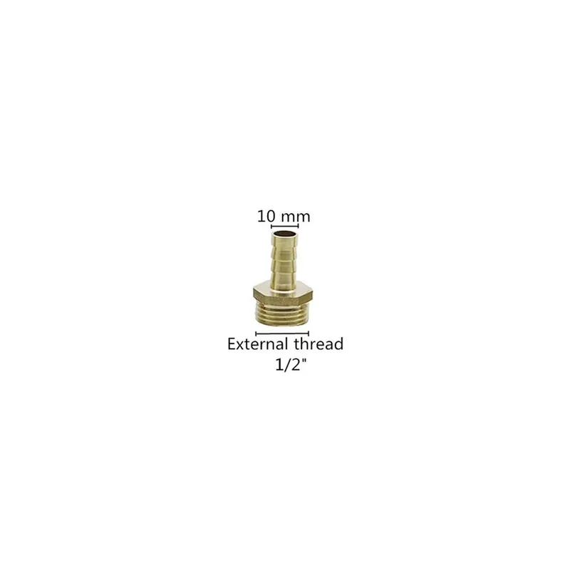 Azonnal elérhető Szín: PC10-04 - Sárgaréz csőszerelvény 6 mm 8 mm 10 mm 12 mm 14 mm 16 mm 19 mm tömlőfej, 1/2" BSP dugós csatlakozó