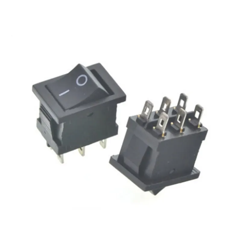 Legjobb ár Szín: 2D6P - KCD1 2PIin 3Pin autós billenőkapcsoló 6A/10A 250V/125V AC Piros Sárga Zöld Kék fekete gomb Legjobb ár KCD1