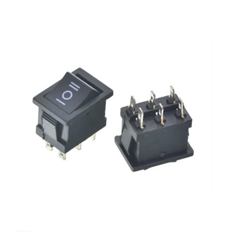 Szín: 3D6P - KCD1 2PIin 3Pin autós billenőkapcsoló 6A/10A 250V/125V AC Piros Sárga Zöld Kék fekete gomb Legjobb ár KCD1 Gyors kiszállítás