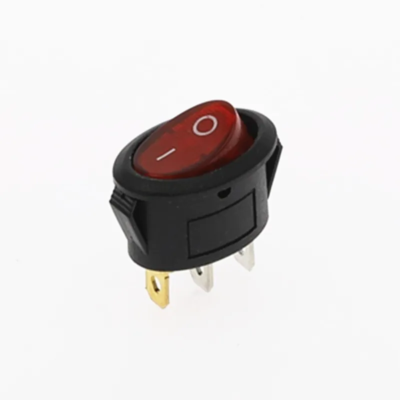 Piros szín - 5db 25*16*23mm be/ki billenőkapcsoló 3 tűs kapcsoló 6A 250V 10A 125V AC elektromos tartozékok LED lámpával Azonnali szállítás