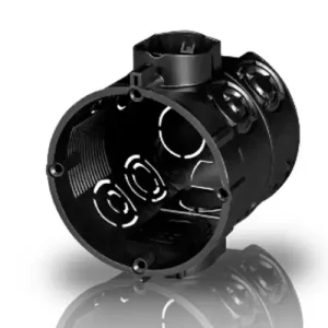 Süllyesztett szerelvénydoboz mély 1-es kerek 65mmx 65mm-átmérő fekete műanyag E107M25 F-TRONIC Vedd meg most